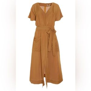 Madewell Linen Blend Midi Dress